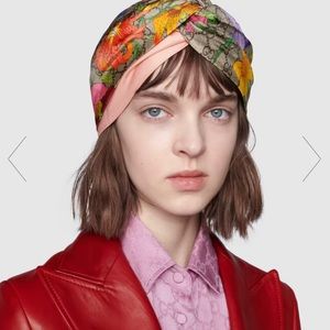100% AUTHENTIC GUCCI FLORA PRINT SILK HEADBAND, COMES WITH ORIGINAL BOX, AND TAG